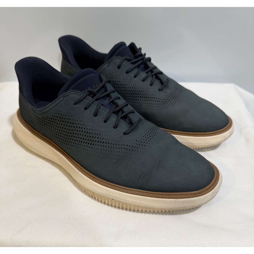 Cole Haan Grand Phaze Quick-On Nubuck Oxfords Navy Blue C43897 Size 7.5 M